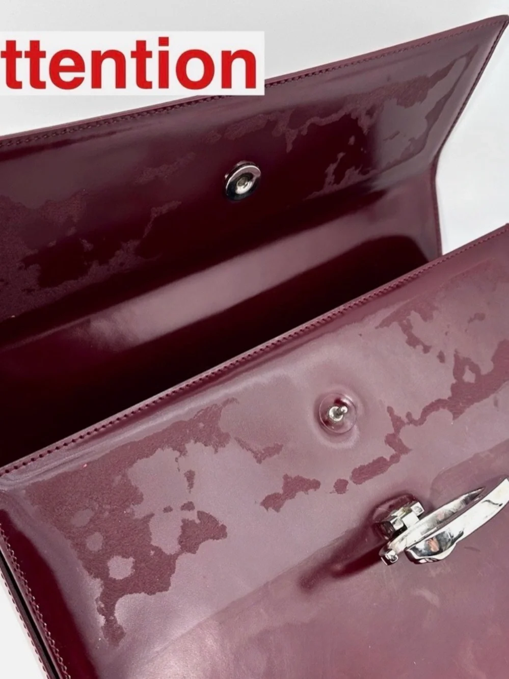 Cartier Panthere Patent Leather Satchel with Silver-Tone C-Clasp